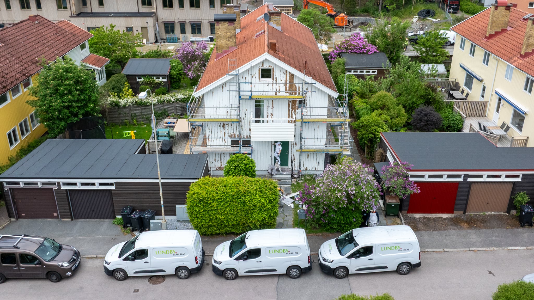 Nymålad villafasad i Kålltorp, Göteborg – förebild 2